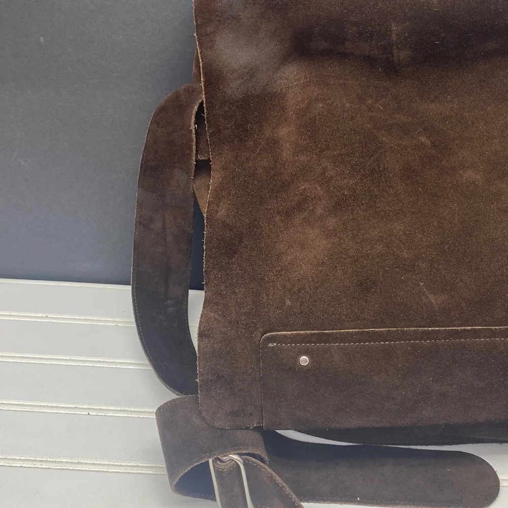 Banana Republic Brown Suede Messenger Bag
